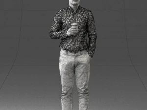 man with coffee 0290 3D Model