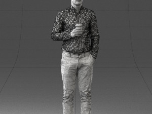 man with coffee 0290 Modèle 3D