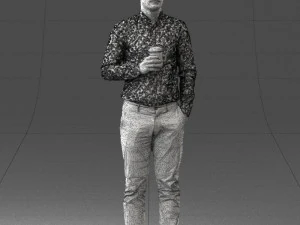 man with coffee 0290 3D Model