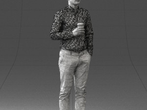 man with coffee 0290 Modèle 3D