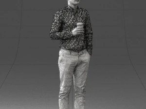 man with coffee 0290 3D Model
