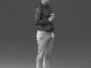 man with coffee 0290 3D Model