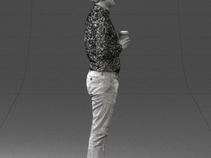 man with coffee 0290 Modèle 3D