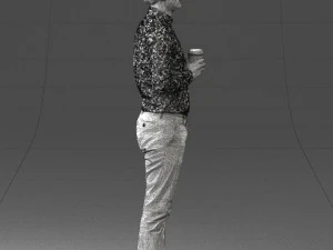 man with coffee 0290 3D Model
