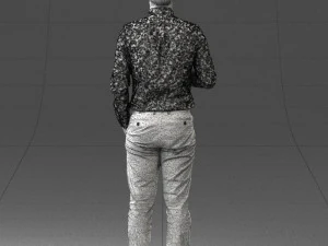 man with coffee 0290 3D Model