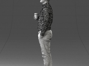 man with coffee 0290 Modèle 3D