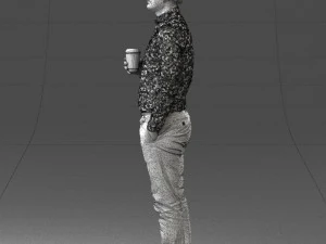 man with coffee 0290 3D Model