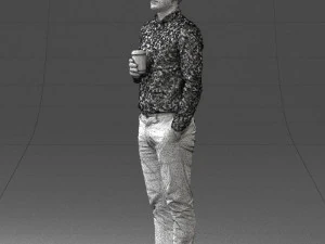 man with coffee 0290 3D Model