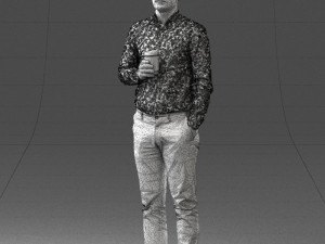 man with coffee 0290 Modèle 3D