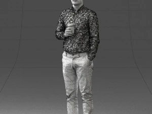 man with coffee 0290 3D Model