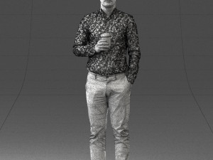 man with coffee 0290 Modèle 3D