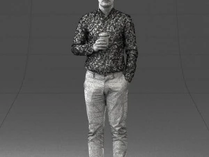 man with coffee 0290 3D Model