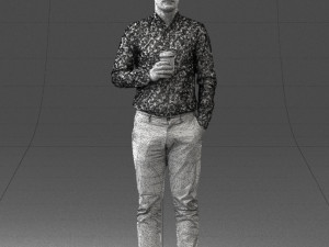 man with coffee 0290 Modèle 3D