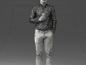 man with coffee 0290 3D Model