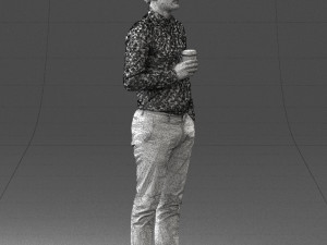 man with coffee 0290 3d print ready 3D Принт Модель