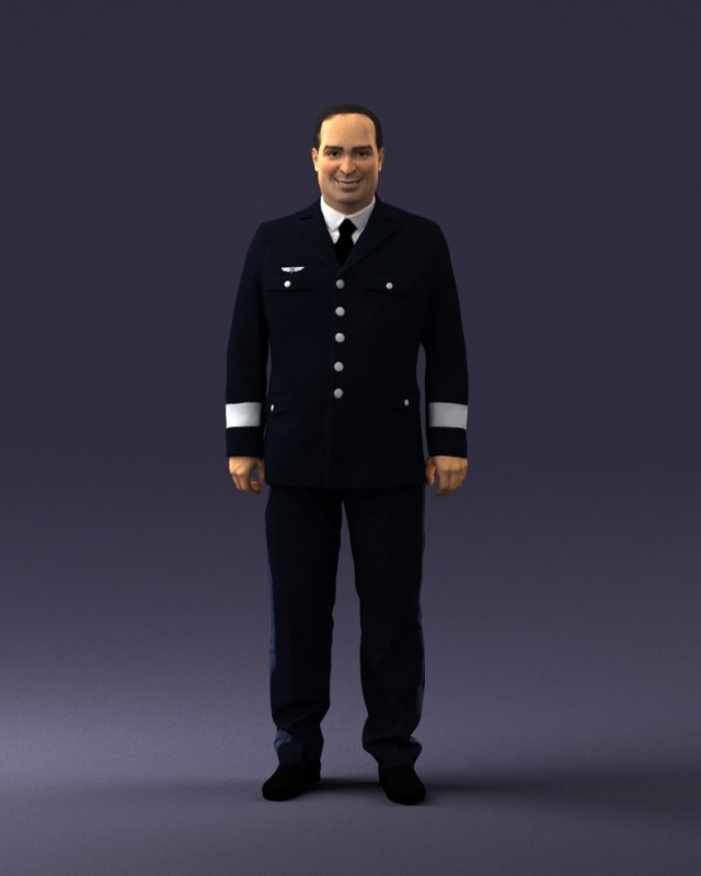 pilot man 0294 3D Model .c4d .max .obj .3ds .fbx .stl .blend 