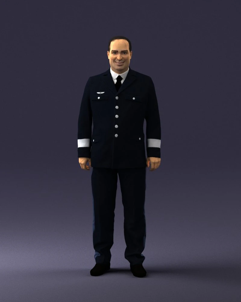 pilot man 0294 3D Model .c4d .max .obj .3ds .fbx .stl .blend 