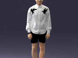 man in white jacket 0295 3D Model
