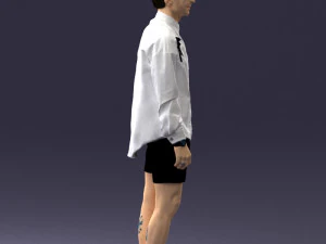 man in white jacket 0295 3D Model