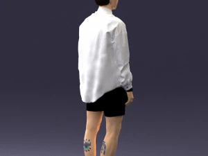 man in white jacket 0295 3D Model