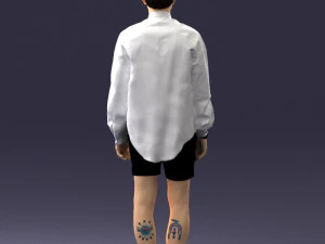 man in white jacket 0295 3D Model
