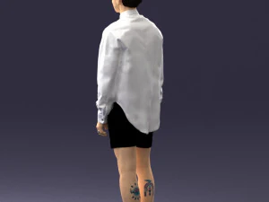 man in white jacket 0295 3D Model
