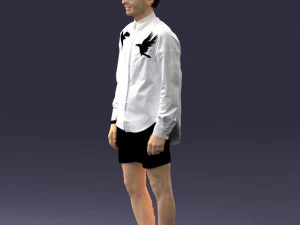 man in white jacket 0295 3D Model