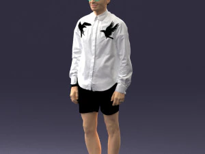 man in white jacket 0295 3D Model