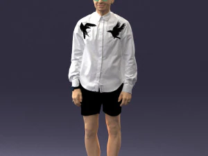 man in white jacket 0295 3D Model
