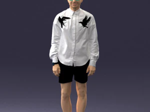 man in white jacket 0295 3D Model
