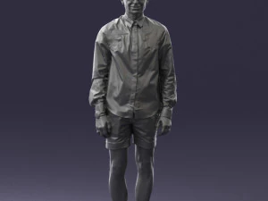 man in white jacket 0295 3D Model