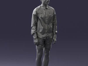 man in white jacket 0295 3D Model