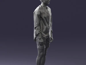 man in white jacket 0295 3D Model