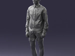man in white jacket 0295 3D Model