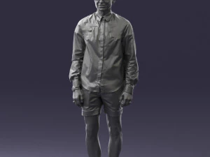 man in white jacket 0295 3D Model