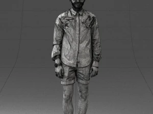 man in white jacket 0295 3D Model
