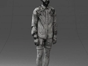 man in white jacket 0295 3D Model