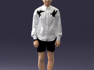 man in white jacket 0295 3d print ready Modèles 3D en vedette