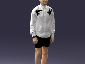 man in white jacket 0295 3d print ready Modèles 3D en vedette