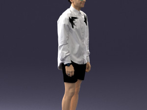 man in white jacket 0295 3d print ready Modèles 3D en vedette