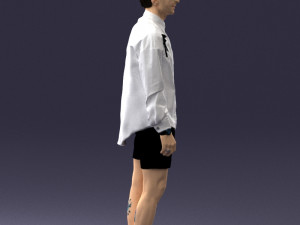 man in white jacket 0295 3d print ready Modèles 3D en vedette