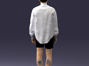man in white jacket 0295 3d print ready Modèles 3D en vedette