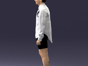 man in white jacket 0295 3d print ready Modèles 3D en vedette