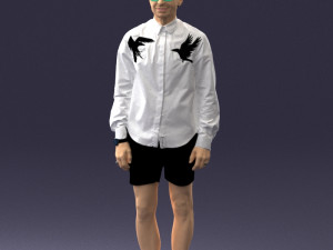 man in white jacket 0295 3d print ready Modèles 3D en vedette