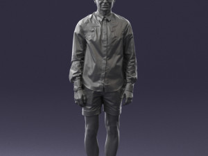 man in white jacket 0295 3d print ready Modèles 3D en vedette