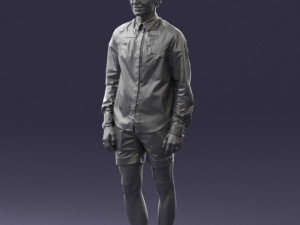 man in white jacket 0295 3d print ready Modèles 3D en vedette