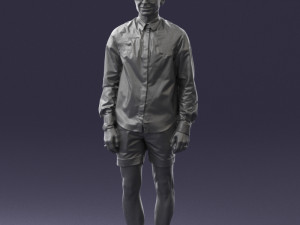 man in white jacket 0295 3d print ready Modèles 3D en vedette