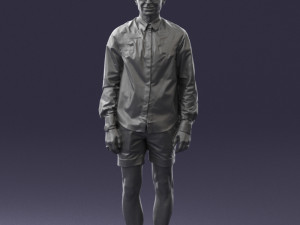 man in white jacket 0295 3d print ready Modèles 3D en vedette