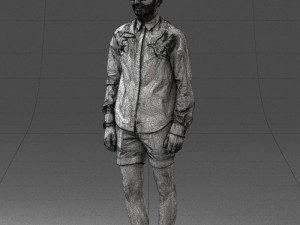 man in white jacket 0295 3d print ready Modèles 3D en vedette