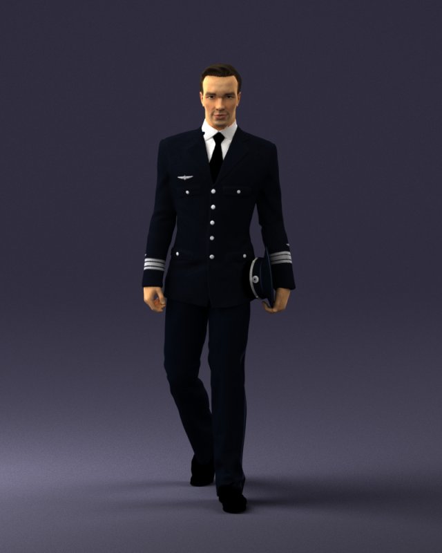 pilot man 0296 3d print ready 3D Print Model .c4d .max .obj .3ds .fbx .stl .blend 
